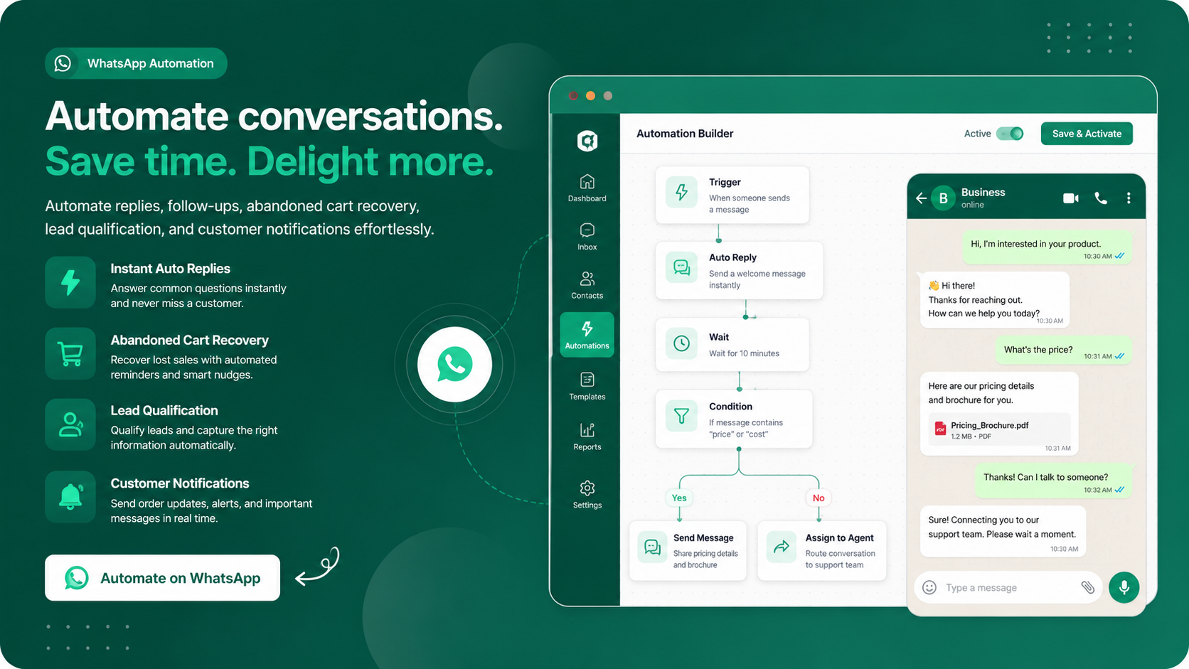 Automate customer conversations